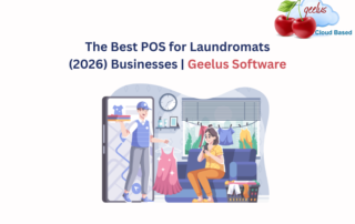 Employee working with the Best POS for Laundromats & dry cleaners.