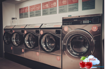 Geelus Laundromat multiple laundromats next to each other.