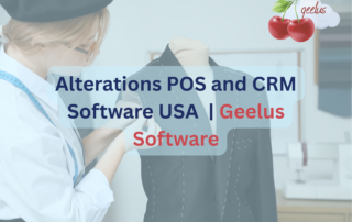 Alterations POS and CRM Software USA – tailor measuring and adjusting a suit on a mannequin while using Geelus software designed for alterations and tailoring businesses in the USA.